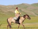 Cavalier traditionnel mongole